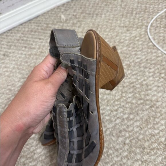 Rieker Sina leather woven slingback Sandal Shoes gray womens size 39 - Picture 6 of 10